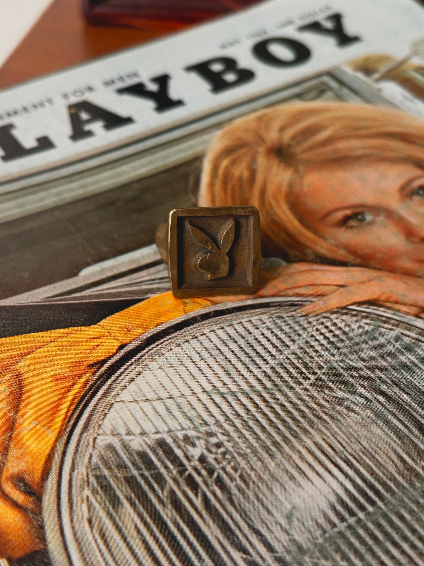 Playboy Bunny Signet Ring - BRASS - MADE TO ORDER