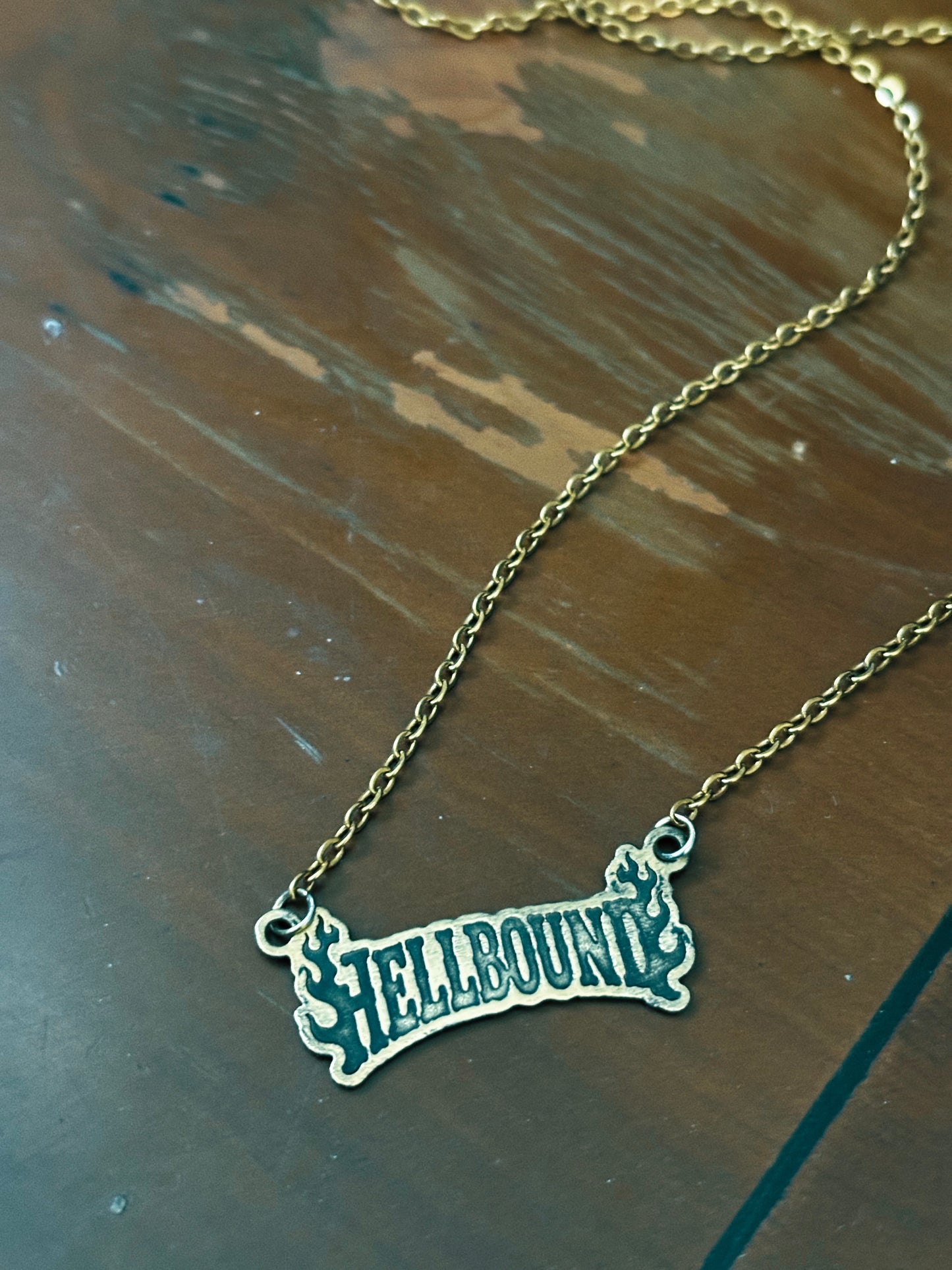 Hellbound Brass Charm Necklace