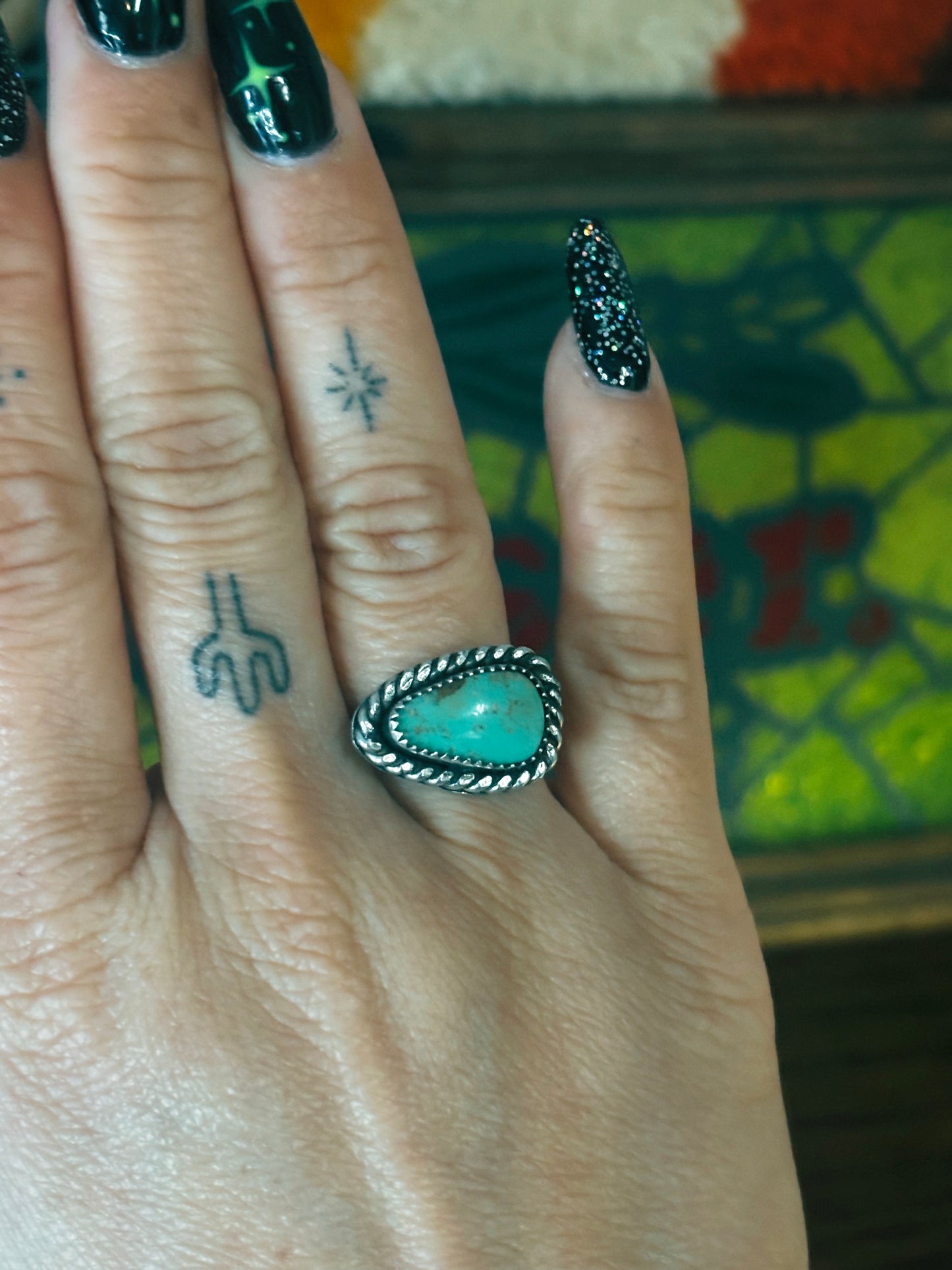Kingman Turquoise Desert Sky Ring – Sterling Silver – Ready to Ship – Size 5.5 & 9
