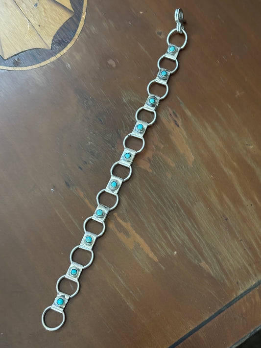 Desert Sky Turquoise Link Bracelet -Small 6.5