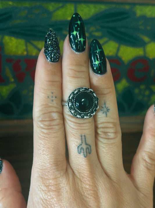 Onyx Renegade Ring – Sterling Silver – Ready to Ship