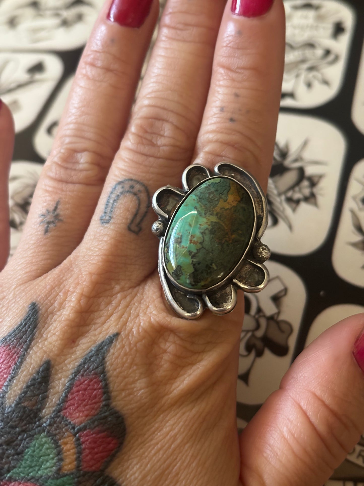 Alisa/Elisa Turquoise Ring -Size 8.5 - READY TO SHIP