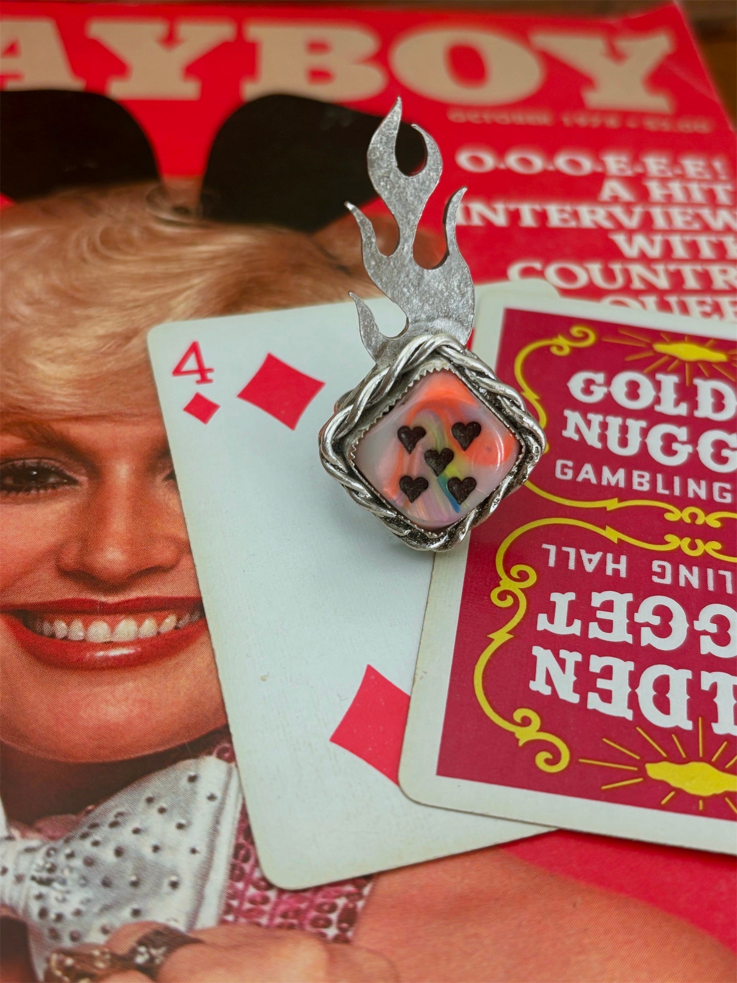 Fire & Dice Ring - Size 8