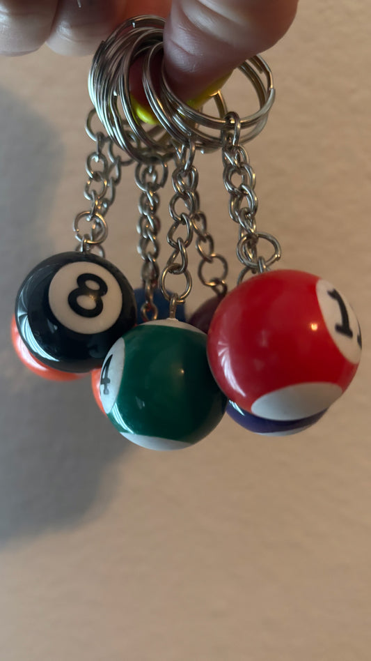Mini Pool Ball Keychains