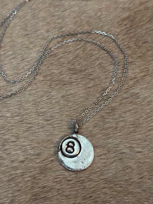 Sterling 8 Ball Necklace