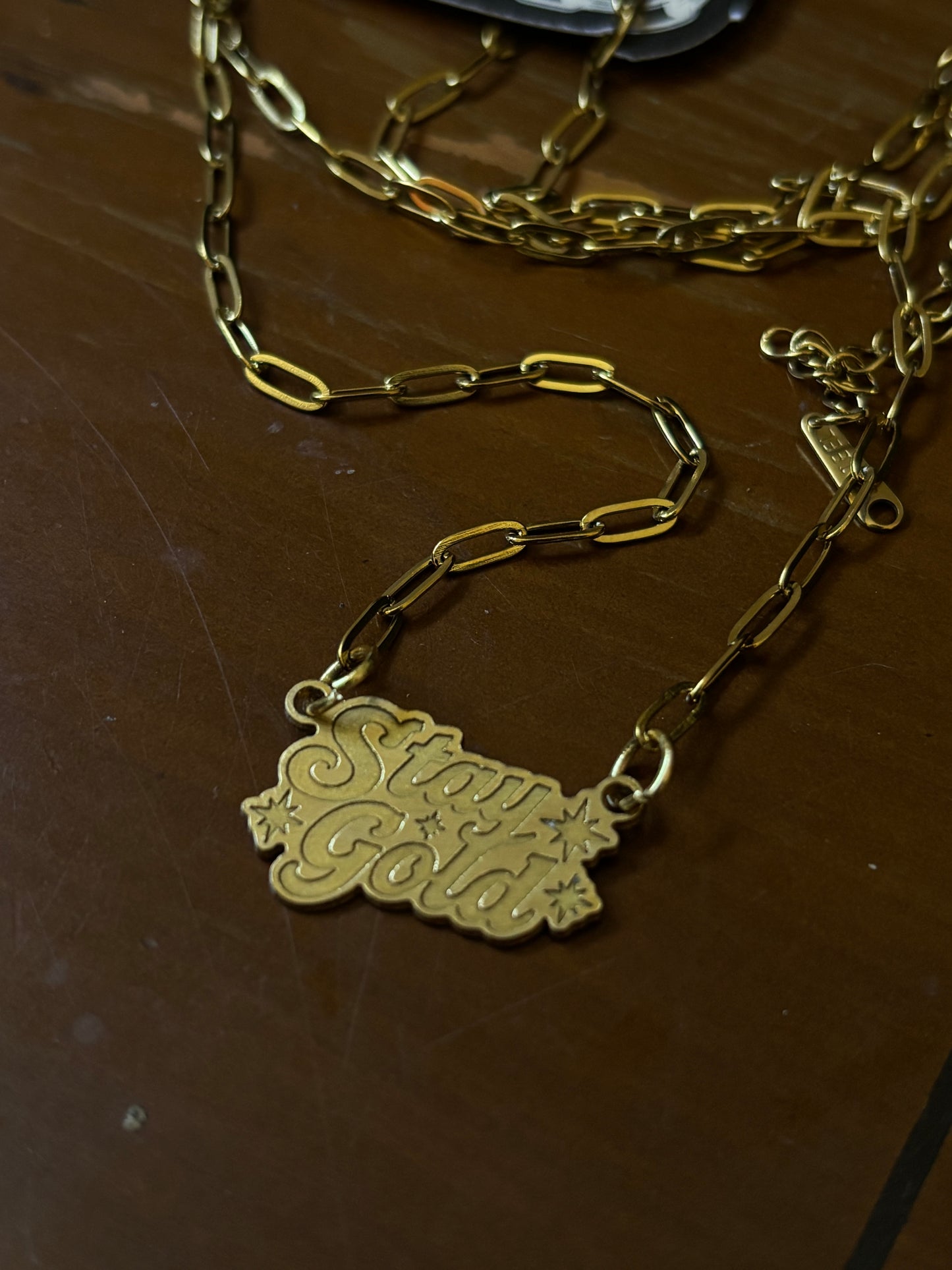 Stay Gold Charm Necklace