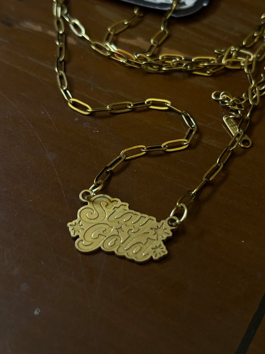 Stay Gold Charm Necklace