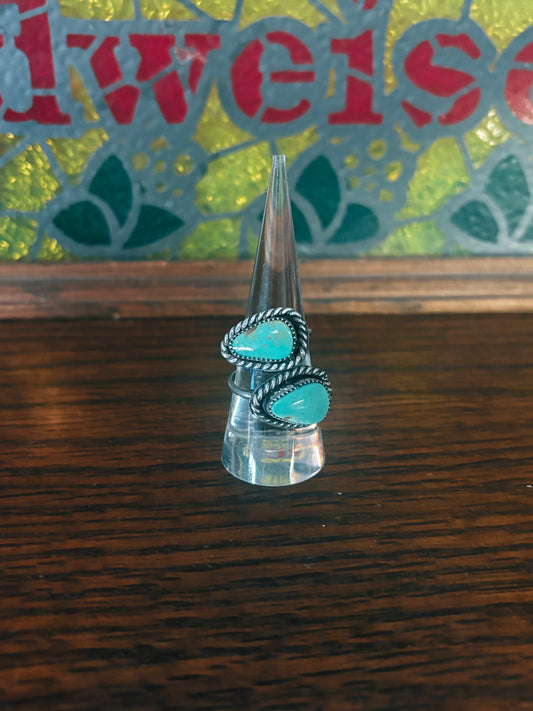 Kingman Turquoise Desert Sky Ring – Sterling Silver – Ready to Ship – Size 5.5 & 9