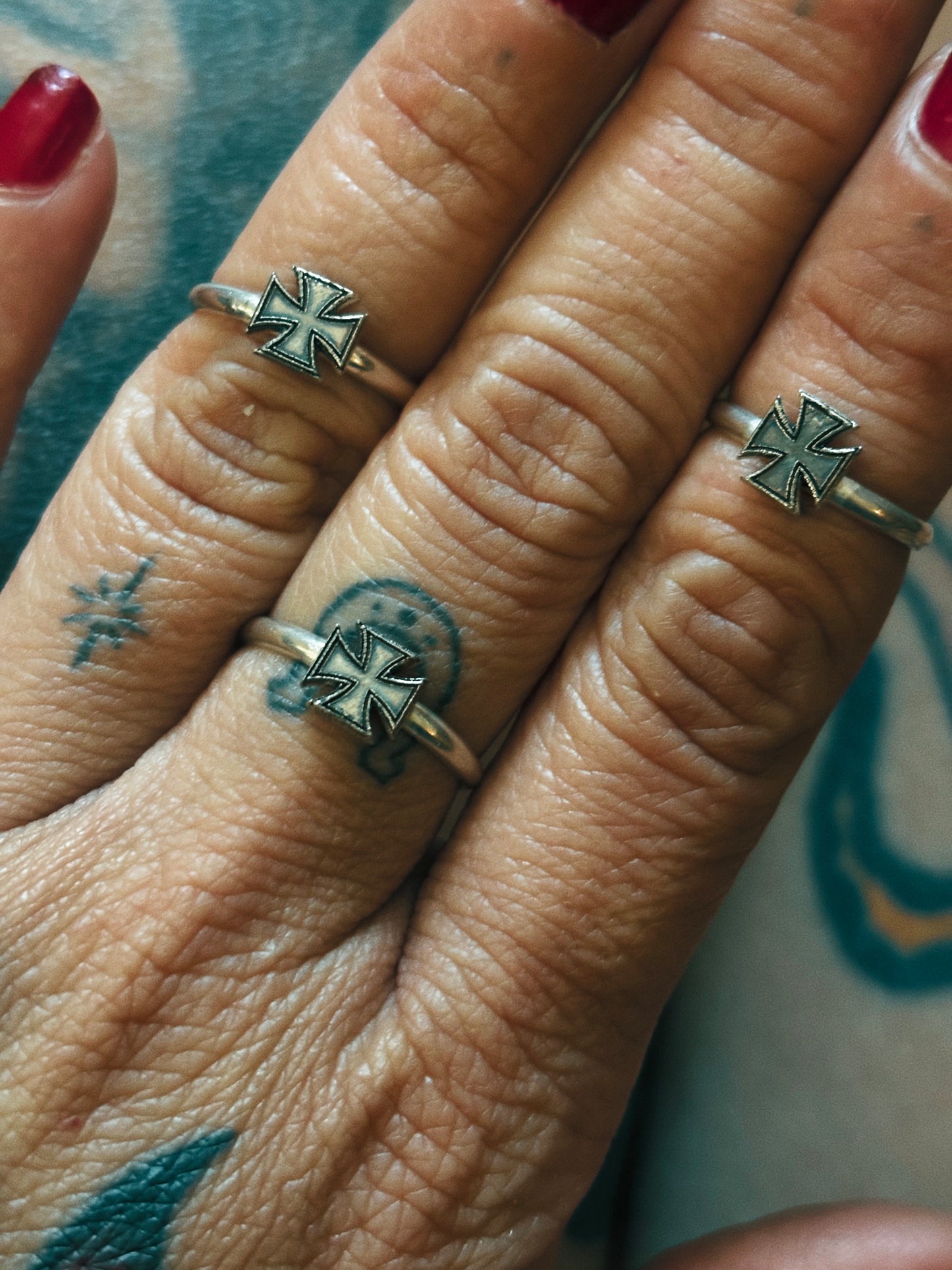 Sterling Cross Stacker Ring