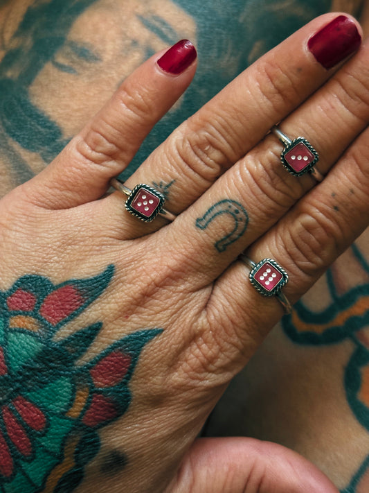 Pink Mini Dice Rings
