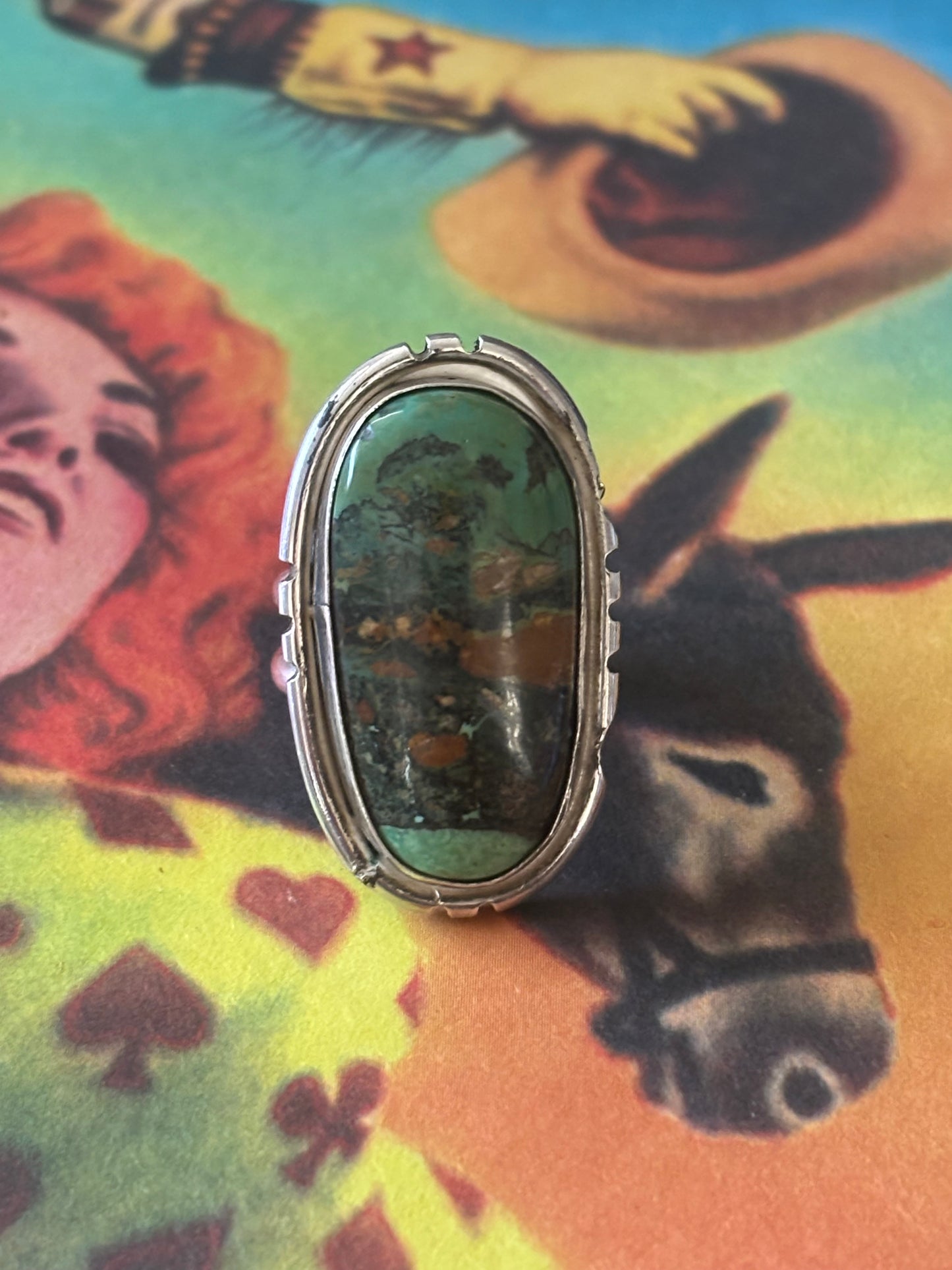 Chain Alisa/Elisa Turquoise Ring -Size 7.5 - READY TO SHIP