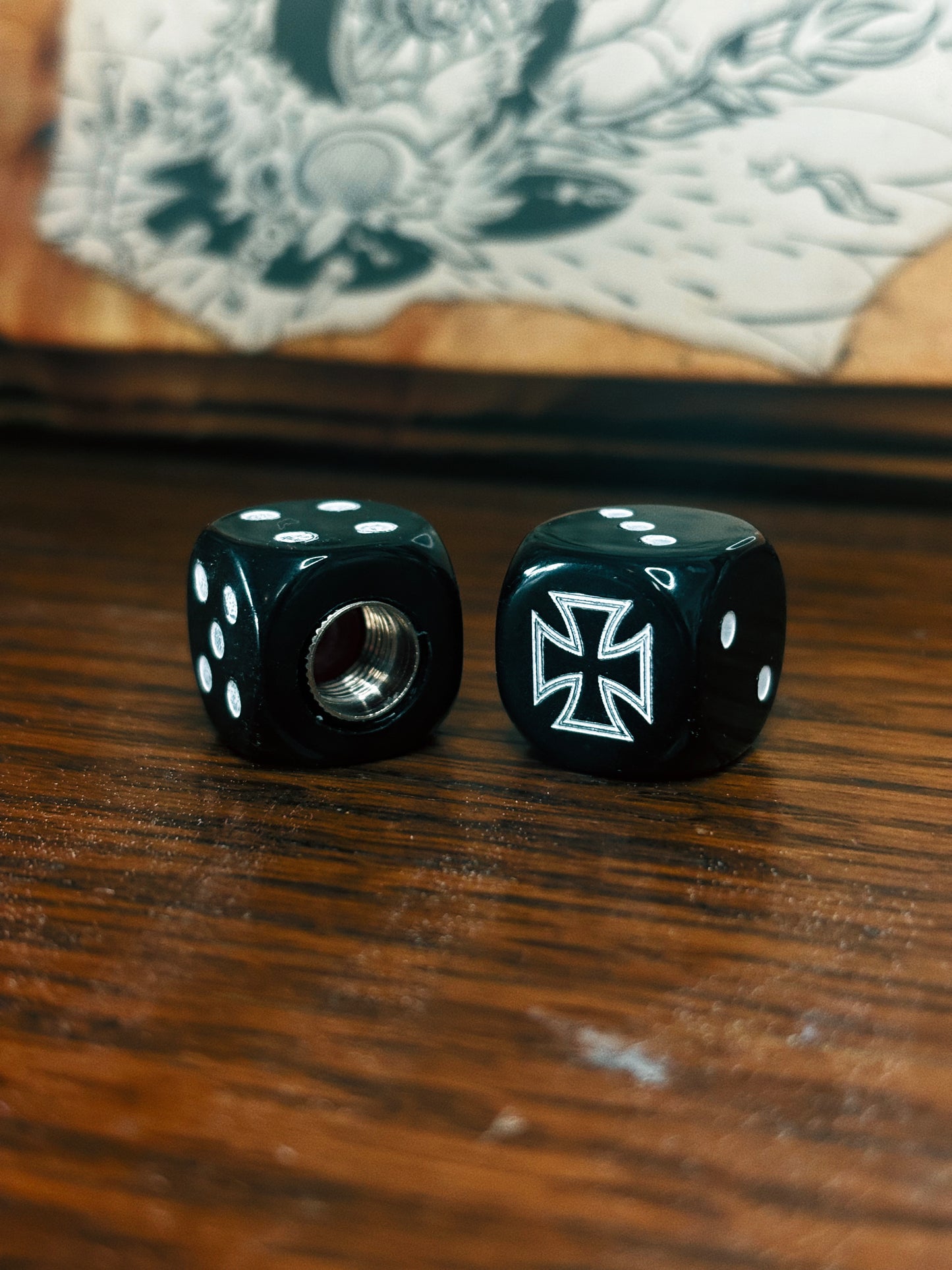 Iron Cross Valve Stem Caps