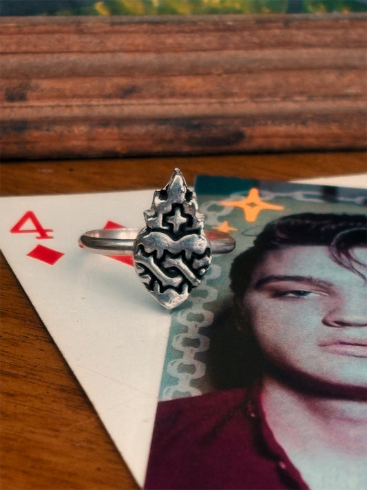 Mini Sacred Heart Ring - Size 8/Size 6.5