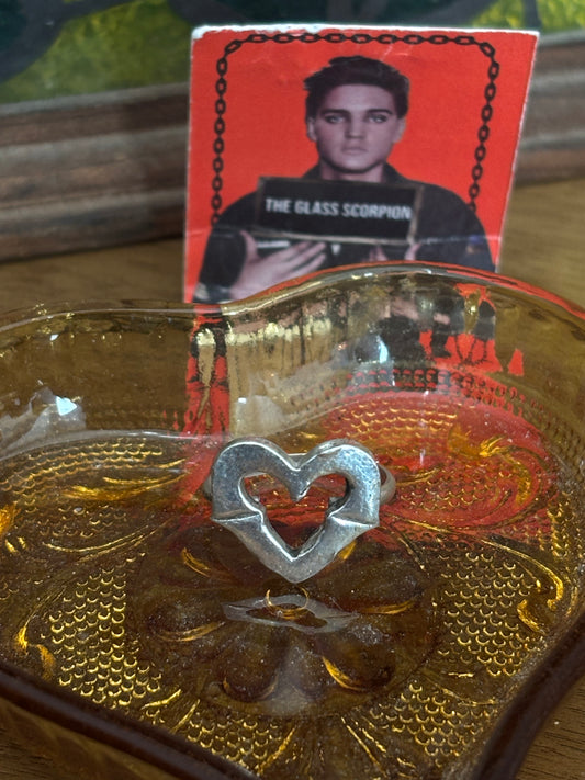 Heart Chain-link stacker ring - Ready to Ship Sizes