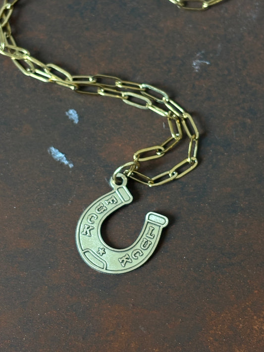 Fuck Luck Horseshoe Necklace